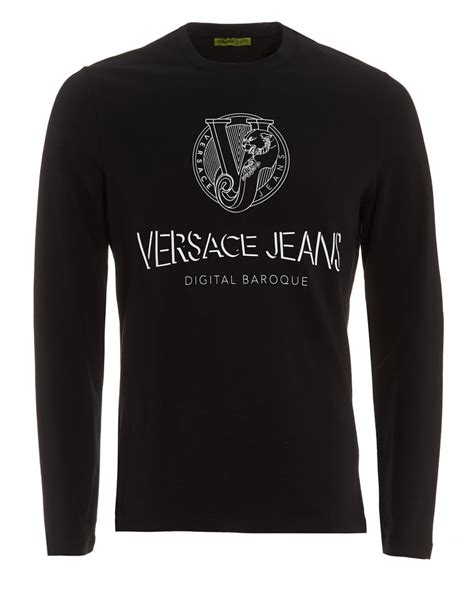 versace men's long sleeve t shirt|Versace t shirt men price.